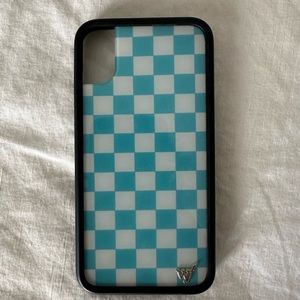 Wildflower iPhone X case: Blue Checker